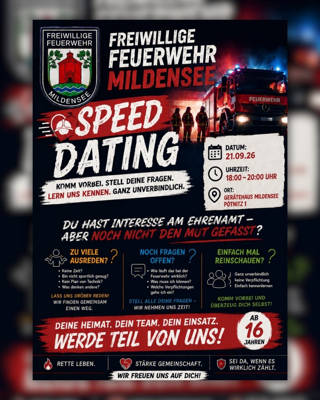 Speed-Dating der FFW Mildensee 2026
